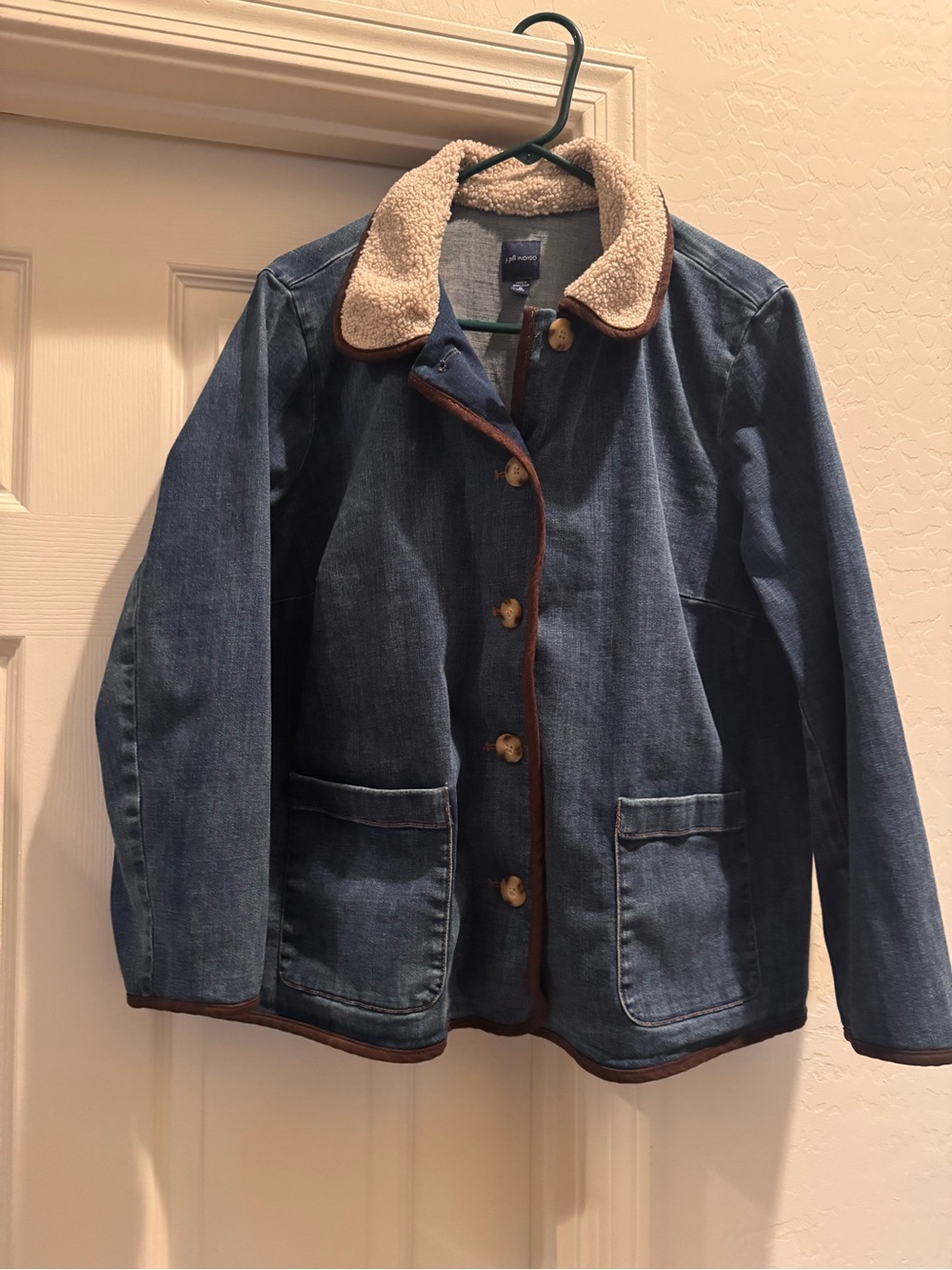 vintage J. Jill "Out of the Blue" Denim Barn Jacket size XL with large buttons